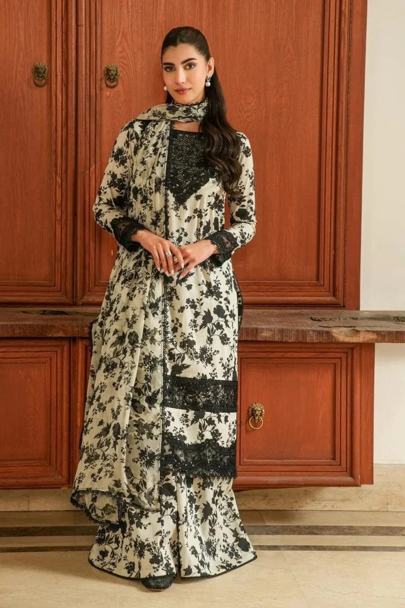 03-Piece Printed Lawn Suit With Chiffon Dupatta | Ready To Wear