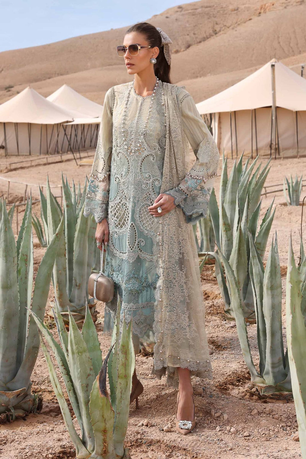 03-Piece Embroidered Luxury Chikankari Lawn - Ready To Wear