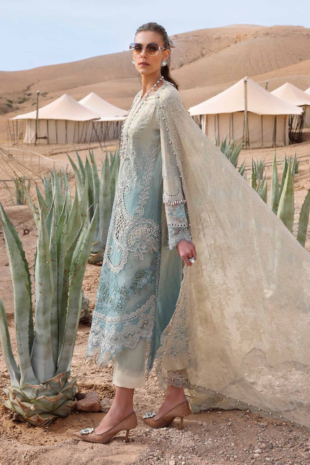 03-Piece Embroidered Luxury Chikankari Lawn - Ready To Wear