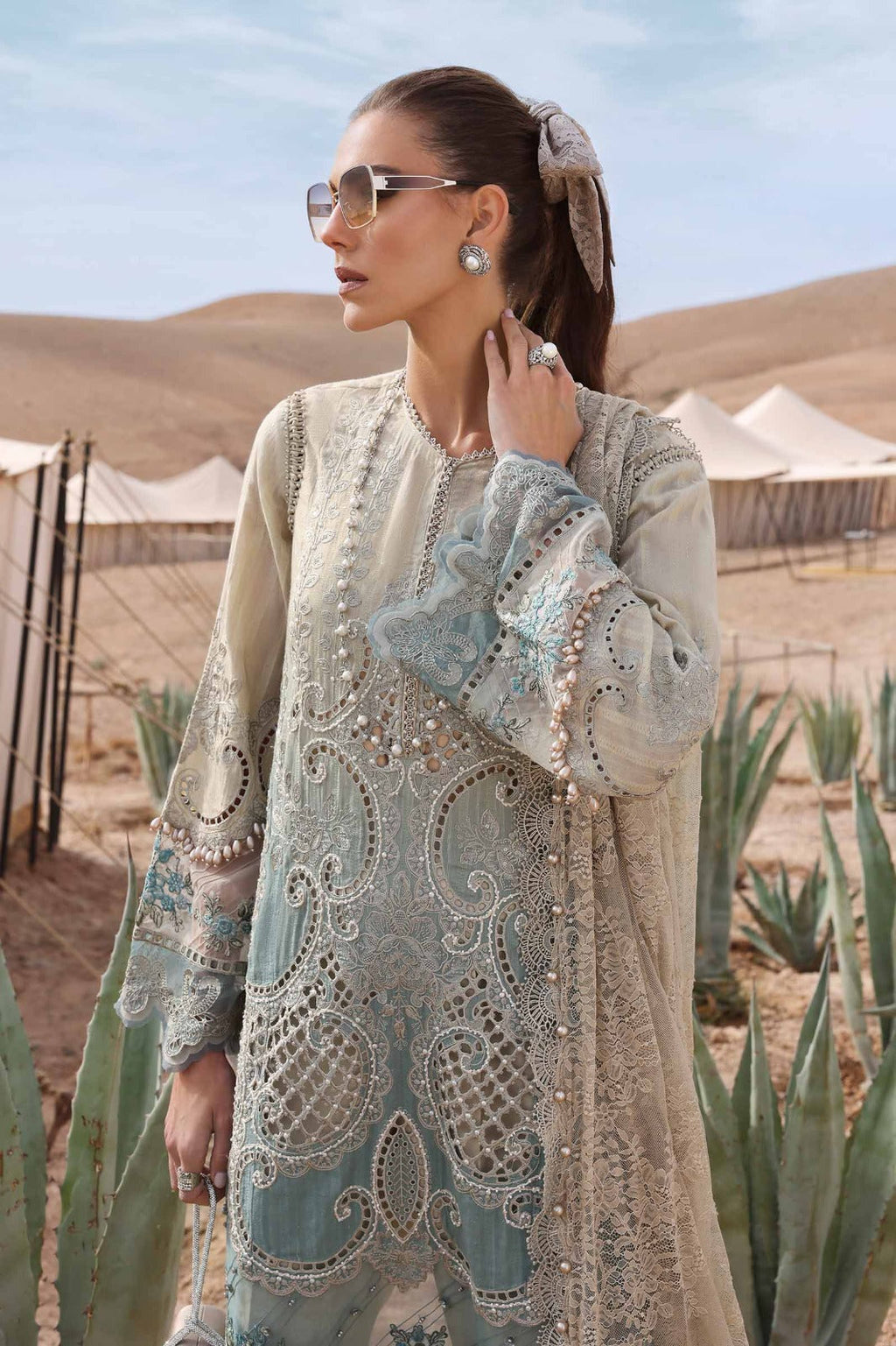 03-Piece Embroidered Luxury Chikankari Lawn - Ready To Wear