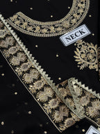 Black Sequin Garara Suit | Stitched 3-Piece Dress