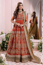 Burnt Orange - 3 Piece Heavy Embroidered Maxi | Ready To Wear