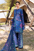 Royal Blue - 3 Piece Printed Lawn Suit | Ready To Wear