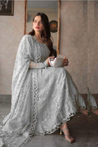 Ready-to-Wear Grey Sequin Lehenga Set | Pre-Finished 3-Piece Formal Outfit