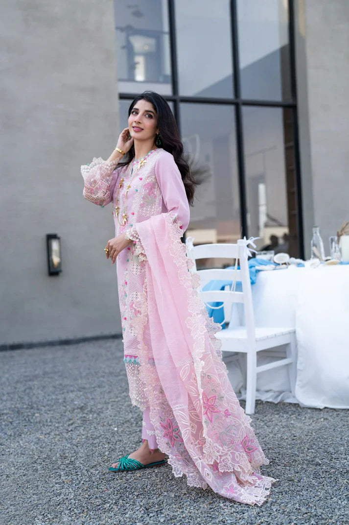 Soft Pink Petals - Embroidered Lawn Suit | Ready To Wear