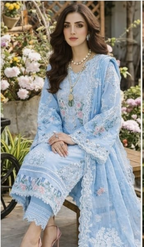 03-Piece Cotton Suit With Embroidery - Ready To Wear