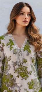 03-Piece Printed Lawn Suit - Ready To Wear