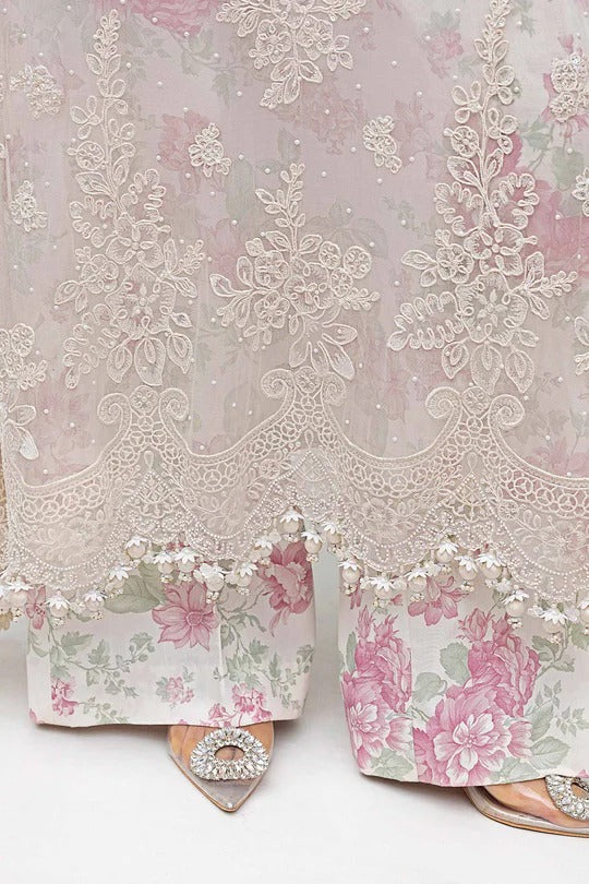 Ivory Orchid - 3 Piece Chiffon Suit | Ready To Wear