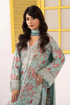 Aqua Floral Bloom - 3 Piece Printed Lawn Suit | Ready To Wear