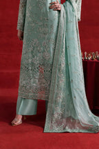 Sage Green - Embroidered Chiffon Suit | Ready To Wear