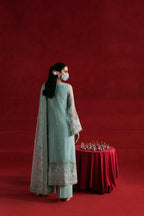 Sage Green - Embroidered Chiffon Suit | Ready To Wear