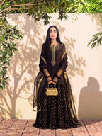 LEENA - BLACK SHARARA SET