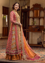 Pink & Gold Embroidered Chiffon Suit | Ready-to-Wear Formal Set