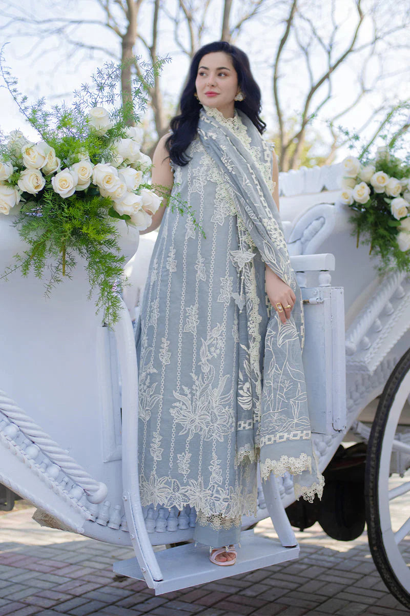 Pastel Blue - Embroidered Lawn Suit | Ready To Wear