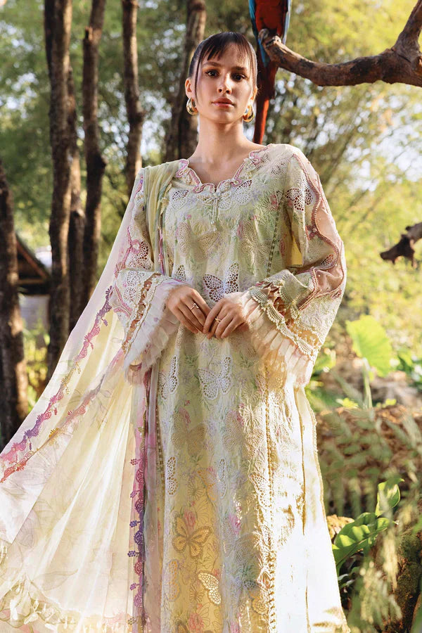 03-Piece Printed Lawn Chikankari Suit - Ready To Wear
