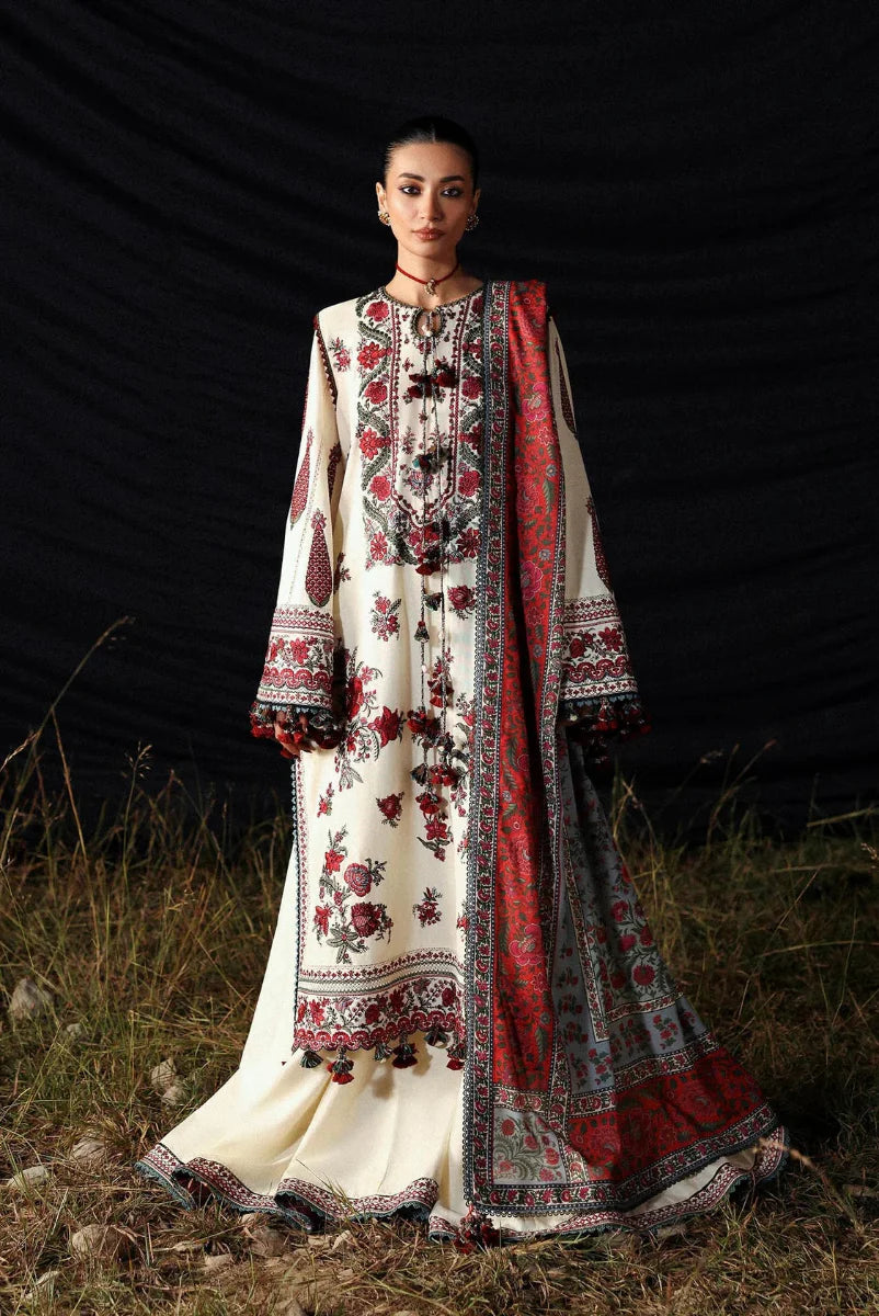 03-Piece Lawn Suit With Embroidery - Ready To Wear
