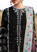 Black Chikankari Lawn Suit with Printed Dupatta | Ready-to-Wear