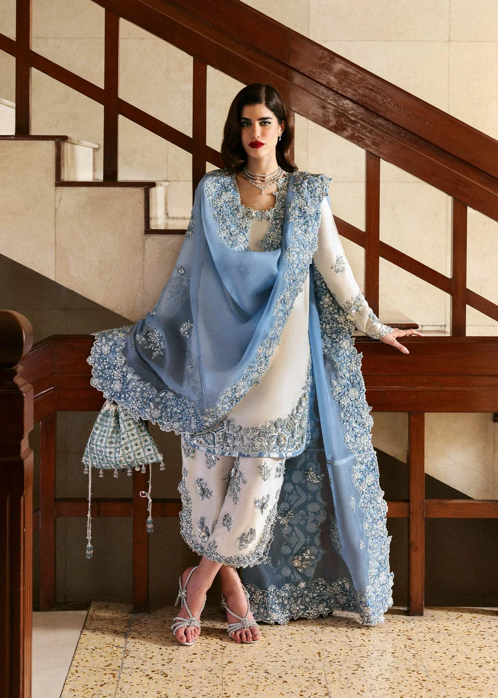 Ivory White - Silk Suit With Organza Dupatta | Ready To Wear