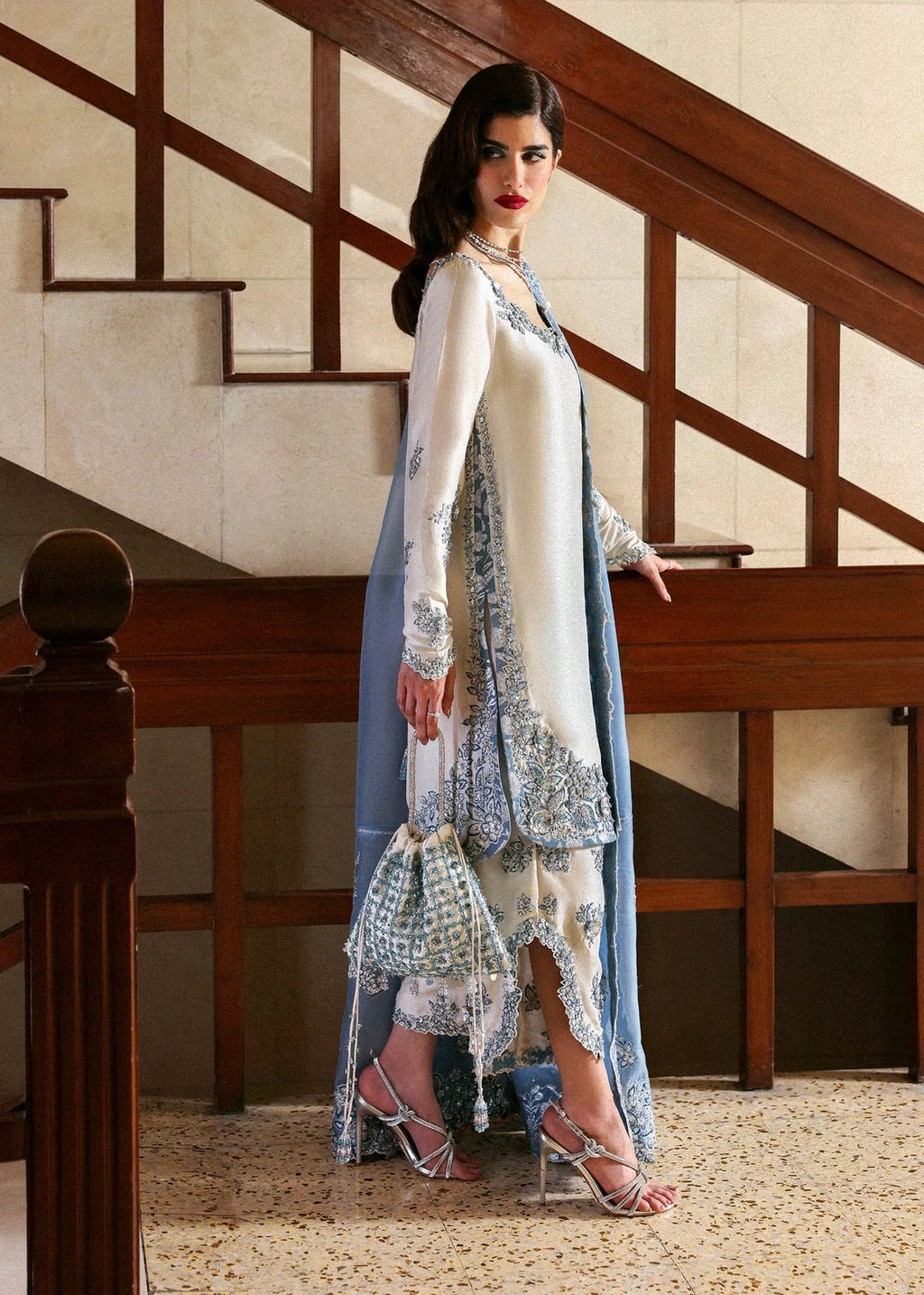 Ivory White - Silk Suit With Organza Dupatta | Ready To Wear