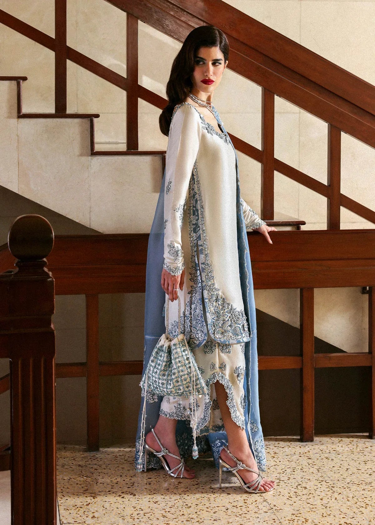 Ivory White - Silk Suit With Organza Dupatta | Ready To Wear
