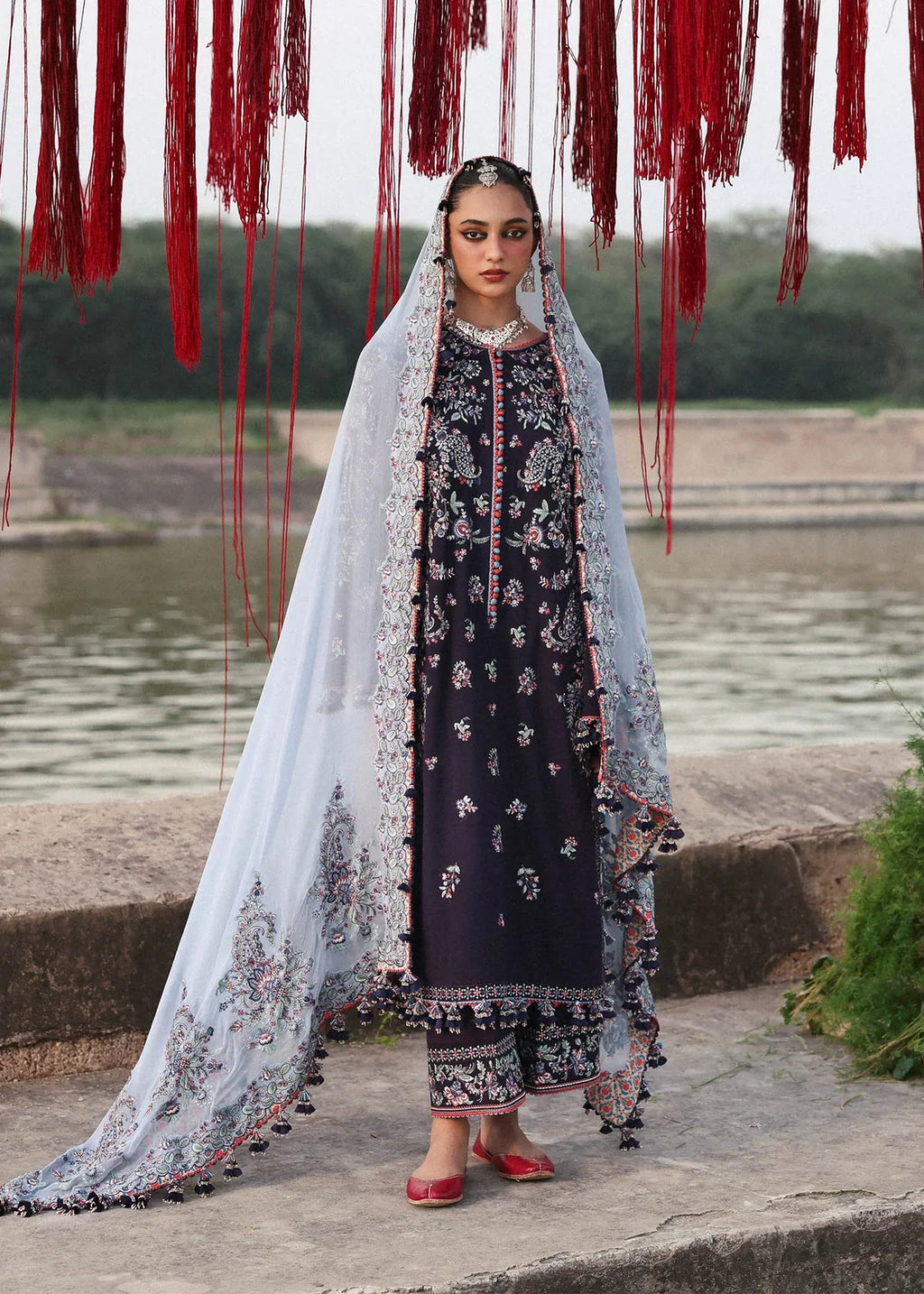 Midnight Plum - Embroidered Cotton Suit | Ready To Wear