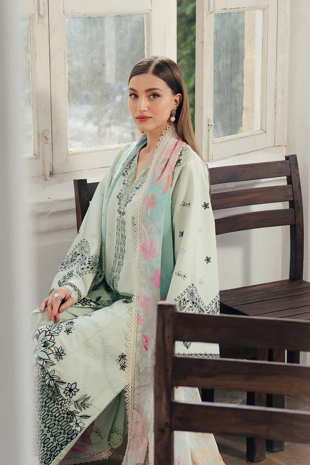 03-Piece Lawn Suit With Embroidery - Ready To Wear