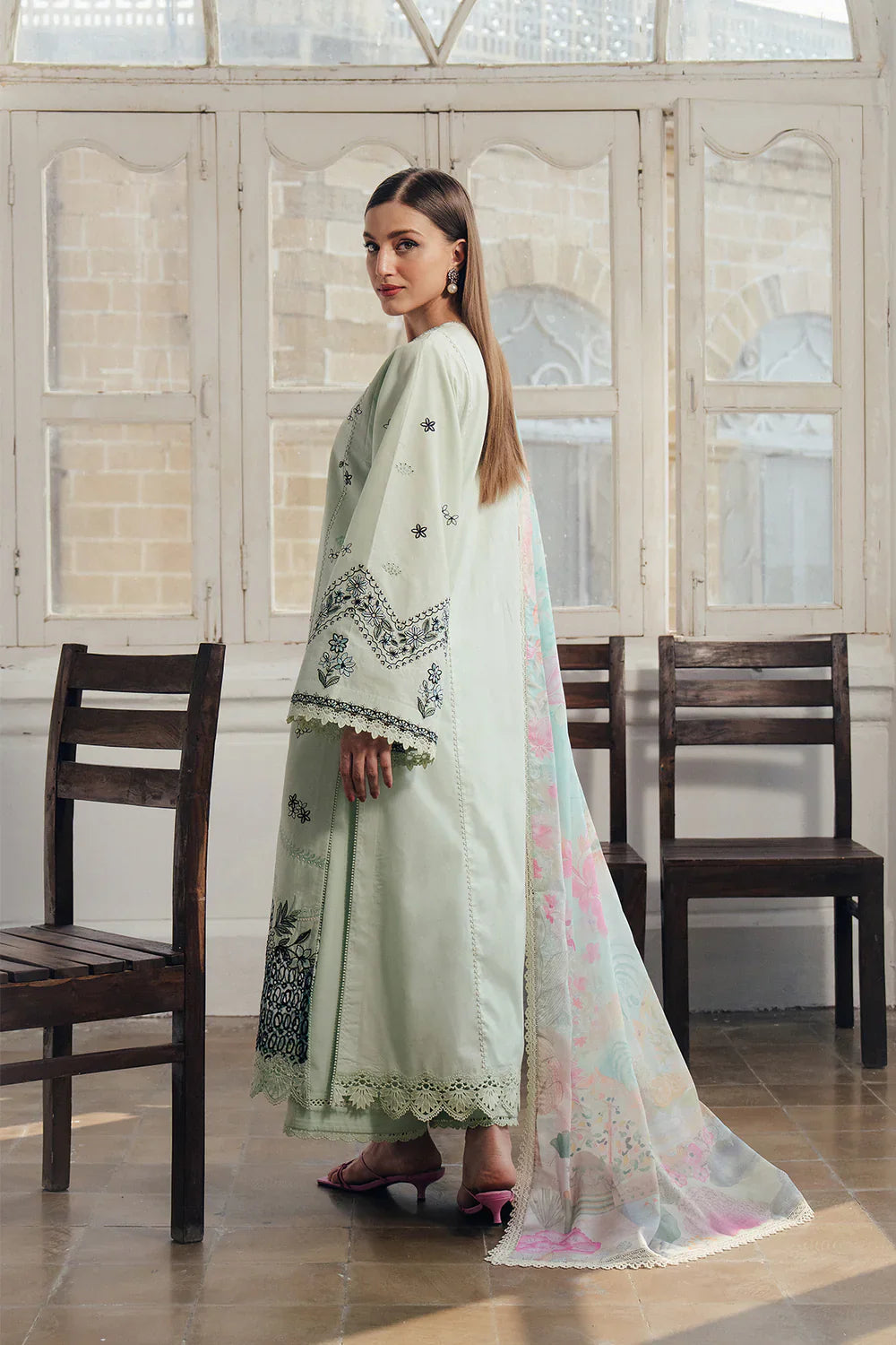 03-Piece Lawn Suit With Embroidery - Ready To Wear