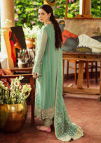 Sea Green Embellished 3 Piece Flared Suit | Ready To Wear