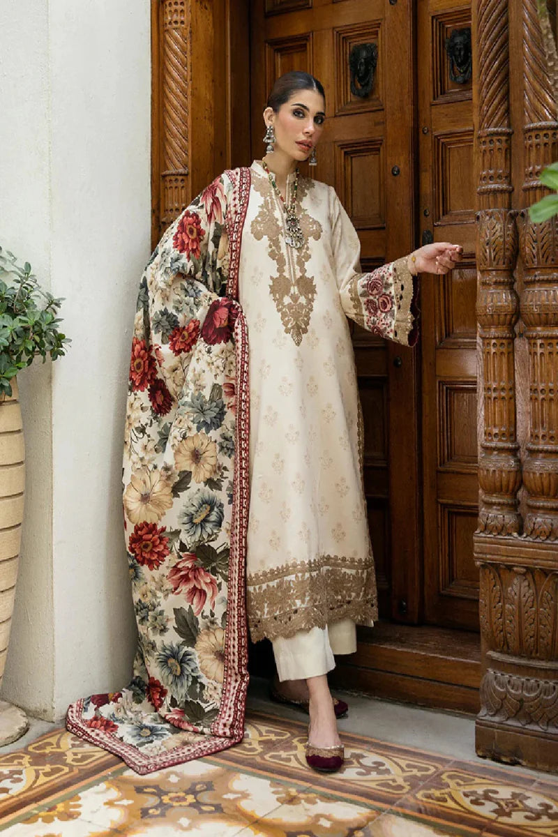 Antique Gold & Cream - 3 Piece Lawn Suit | Ready To Wear